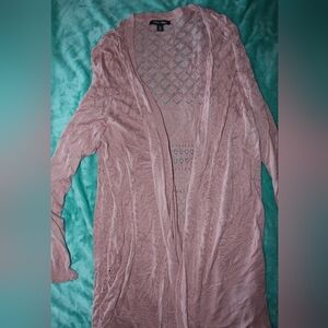 Roz & Ali Blush Open Knit Cardigan